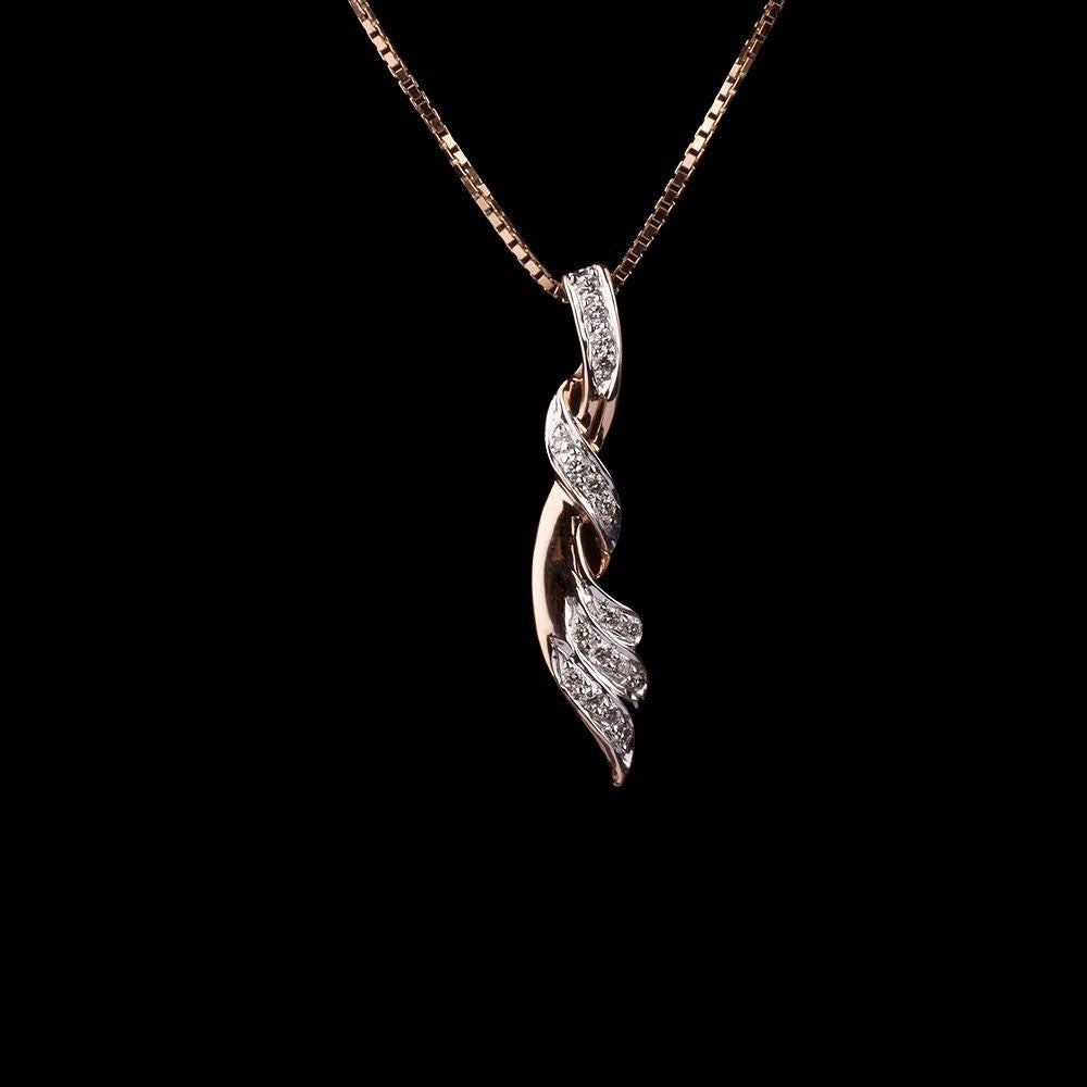 14K Rose Gold Diamond Pendant - 0.13ct SI-IJ