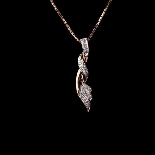 14K Rose Gold Diamond Pendant - 0.13ct SI-IJ