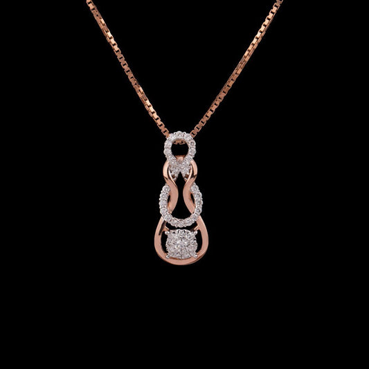 14K Rose Gold Diamond Pendant - 0.19ct VVS-VS-GH