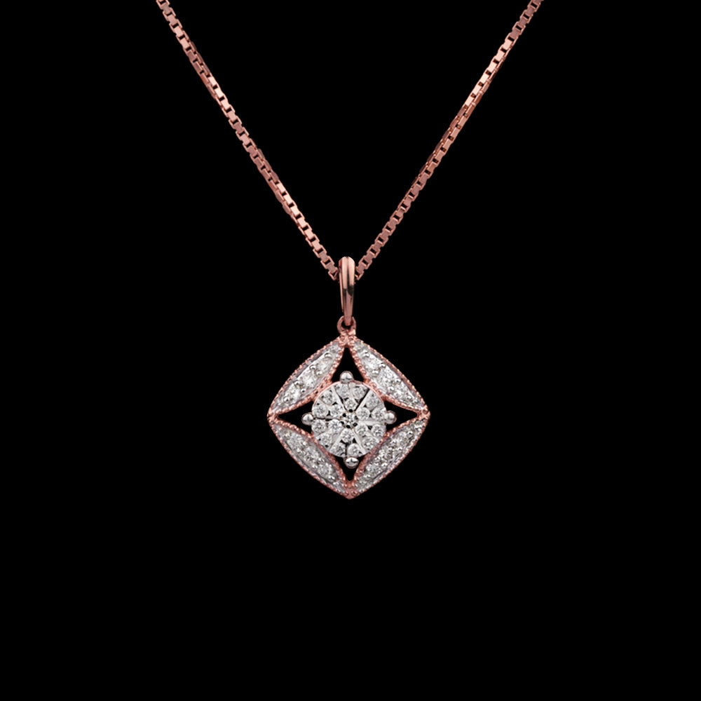 14K Rose Gold Diamond Pendant - 0.16ct SI-IJ