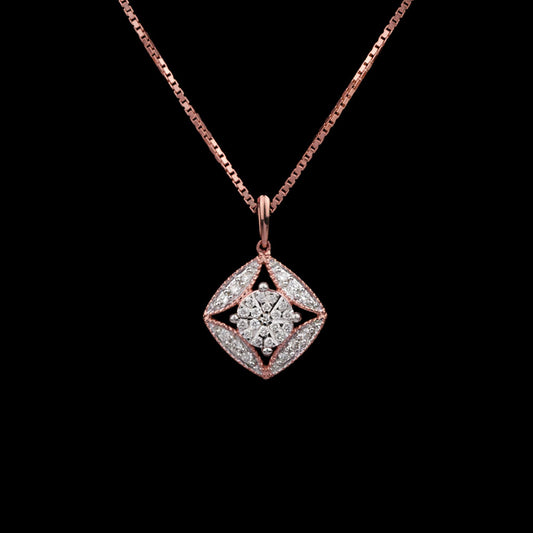 14K Rose Gold Diamond Pendant - 0.16ct SI-IJ
