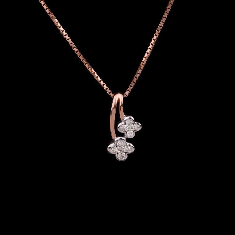 14K Rose Gold Diamond Pendant - 0.15ct VVS-VS-GH