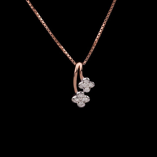 14K Rose Gold Diamond Pendant - 0.15ct VVS-VS-GH