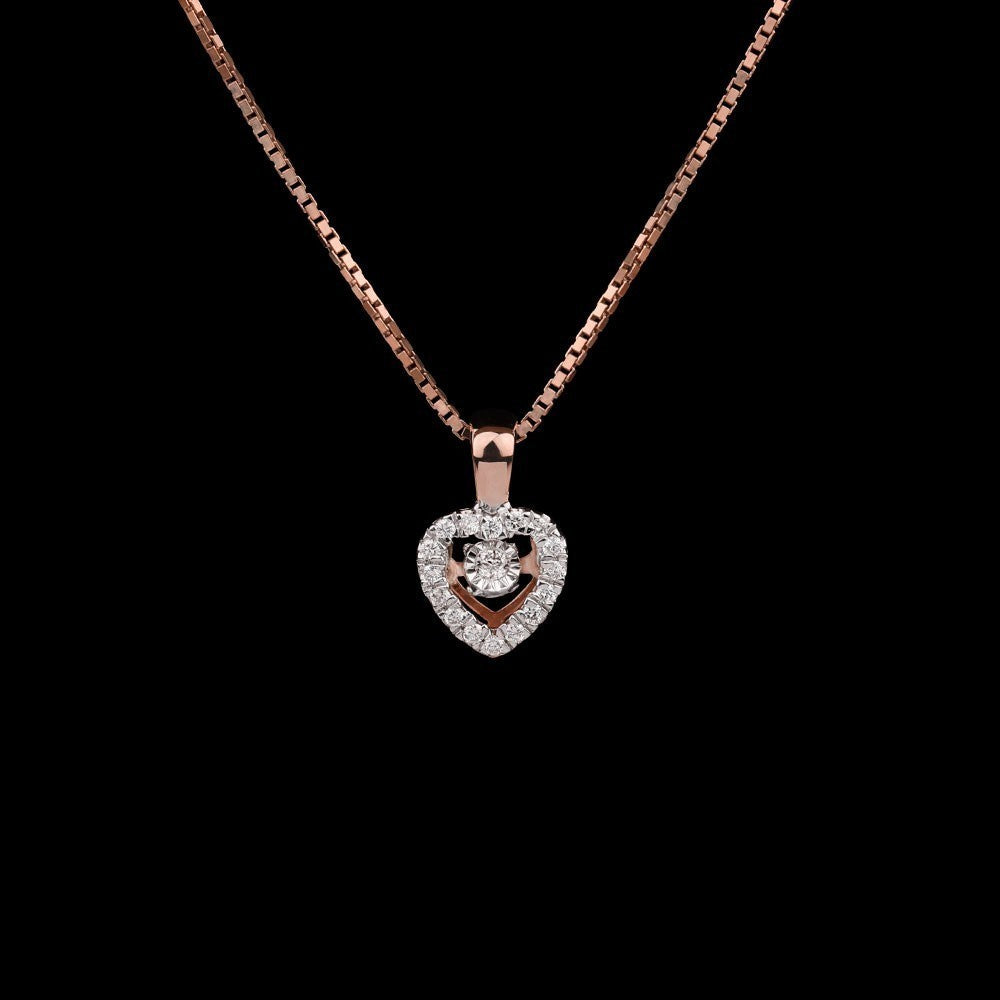 14K Rose Gold Diamond Pendant - 0.11ct VVS-VS-GH