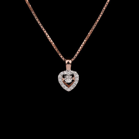 14K Rose Gold Diamond Pendant - 0.11ct VVS-VS-GH