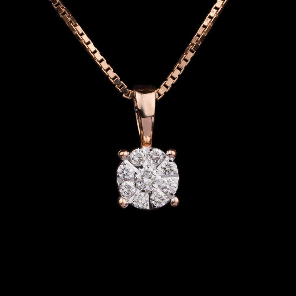 14K Rose Gold Diamond Pendant - 0.17ct SI-IJ