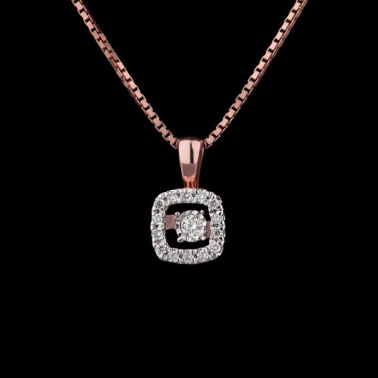 14K Rose Gold Diamond Pendant - 0.1ct SI-IJ