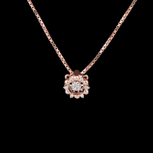 14K Rose Gold Diamond Pendant - 0.08ct SI-IJ