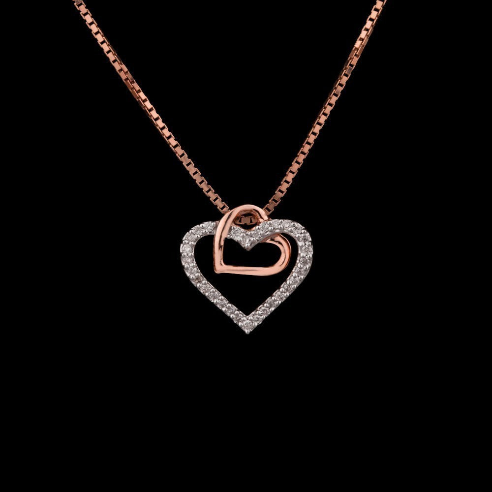 14K Rose Gold Diamond Pendant - 0.11ct SI-IJ
