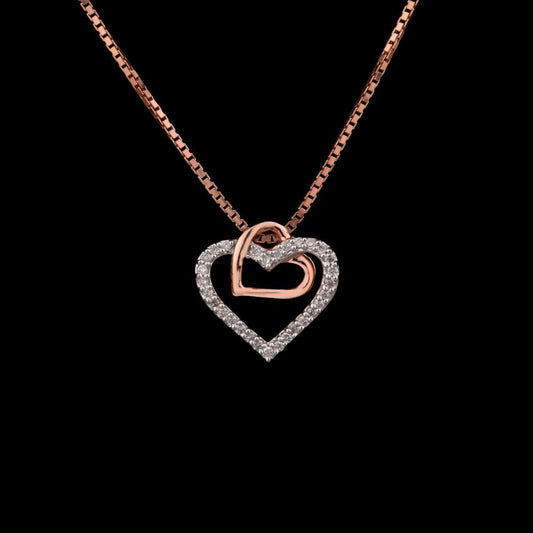 14K Rose Gold Diamond Pendant - 0.11ct SI-IJ