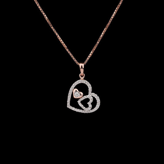 14K Rose Gold Diamond Pendant - 0.22ct VVS-VS-GH