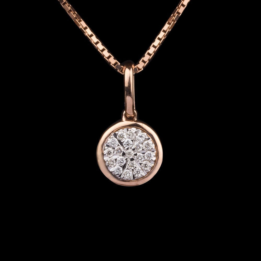 14K Rose Gold Diamond Pendant - 0.09ct SI-IJ