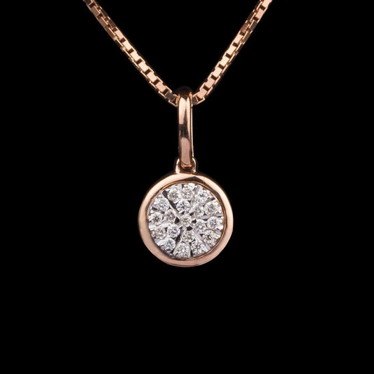 14K Rose Gold Diamond Pendant - 0.09ct SI-IJ