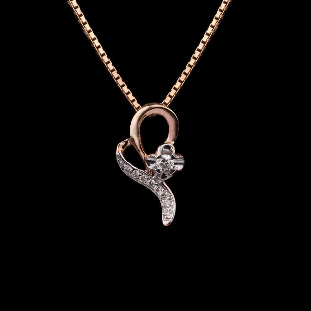 14K Rose Gold Diamond Pendant - 0.06ct SI-IJ