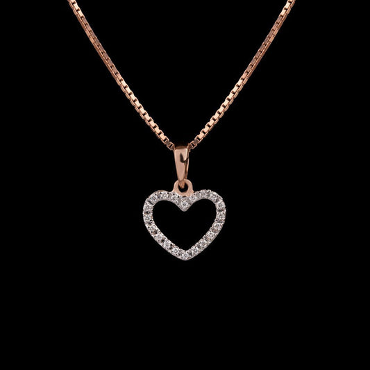14K Rose Gold Diamond Pendant - 0.07ct VVS-VS-GH