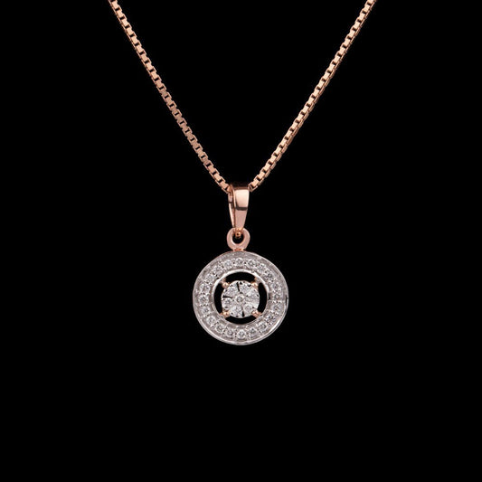 14K Rose Gold Diamond Pendant - 0.14ct VVS-VS-GH