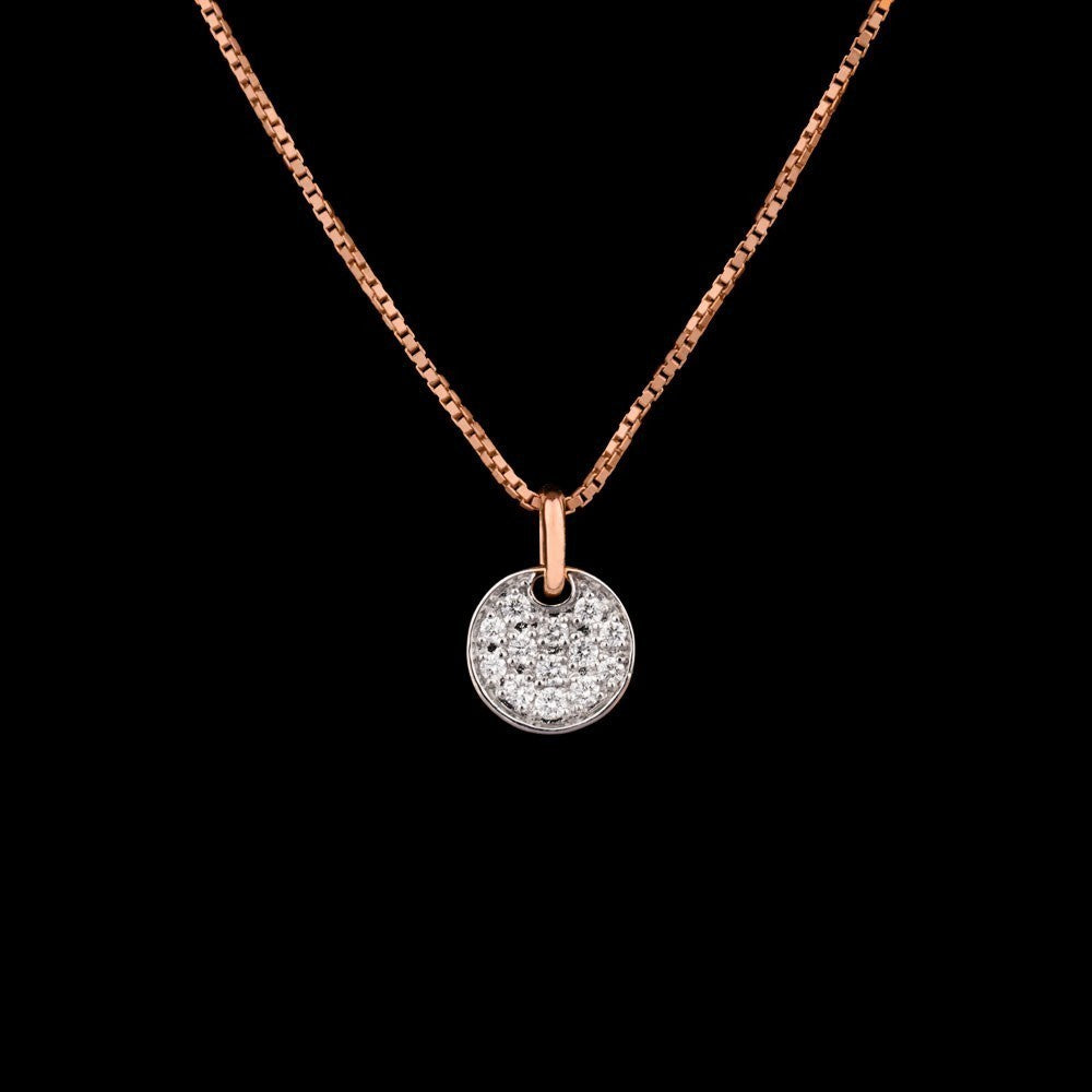 14K Rose Gold Diamond Pendant - 0.18ct SI-IJ