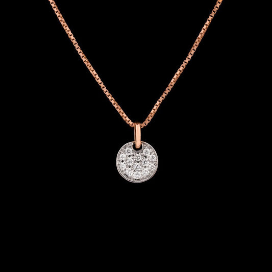 14K Rose Gold Diamond Pendant - 0.18ct SI-IJ