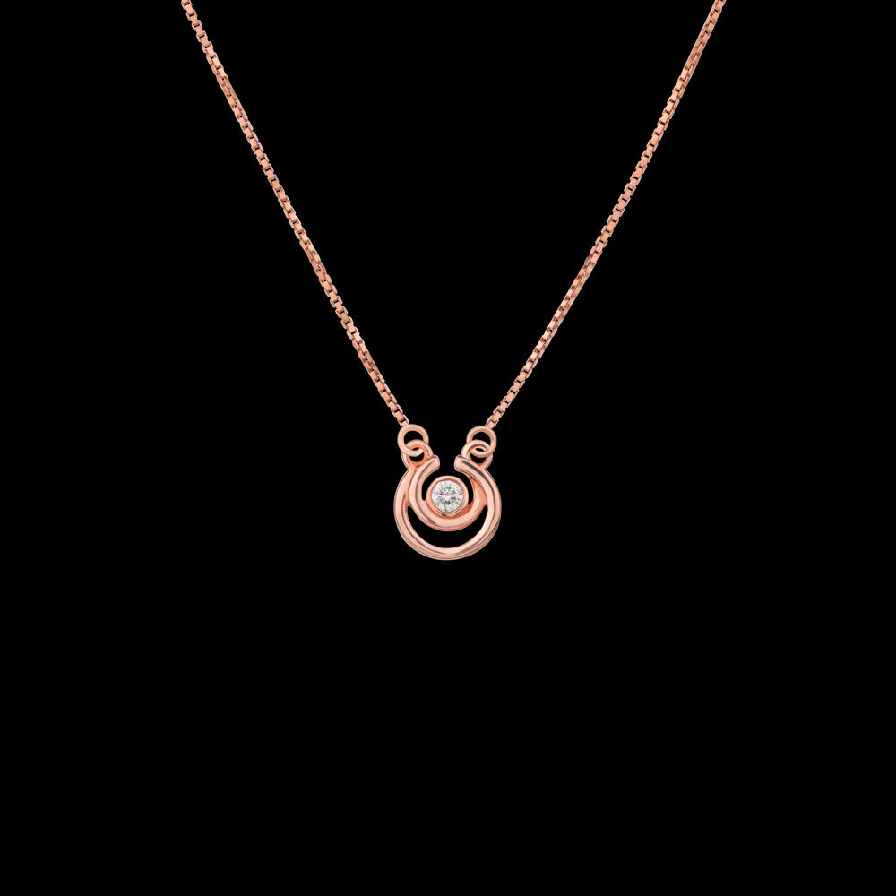 14K Rose Gold Diamond Pendant - 0.05ct VS-HI