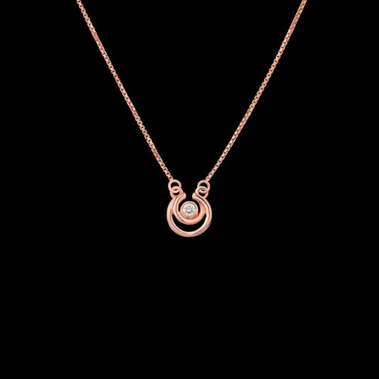 14K Rose Gold Diamond Pendant - 0.05ct VS-HI