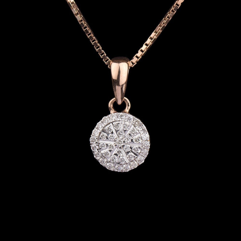 14K Rose Gold Diamond Pendant - 0.18ct SI-IJ