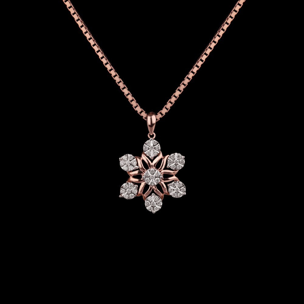 14K Rose Gold Diamond Pendant - 0.44ct VVS-VS-GH