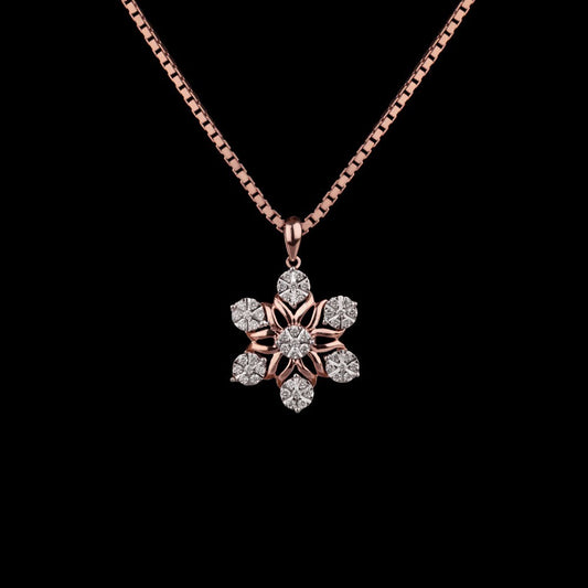 14K Rose Gold Diamond Pendant - 0.44ct VVS-VS-GH
