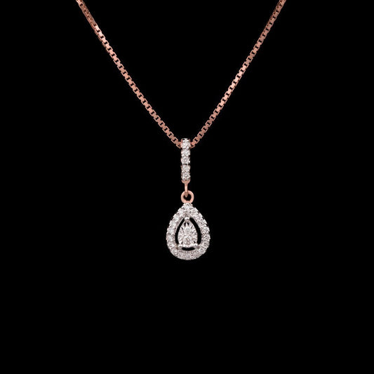 14K Rose Gold Diamond Pendant - 0.12ct SI-IJ