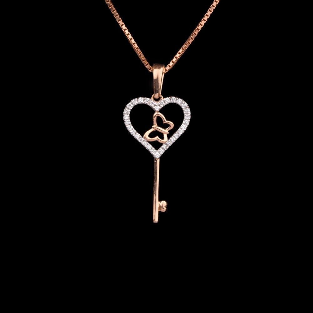 18K Rose Gold Diamond Pendant - 0.1ct VS-GH