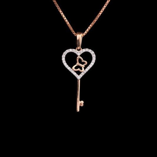 18K Rose Gold Diamond Pendant - 0.1ct VS-GH