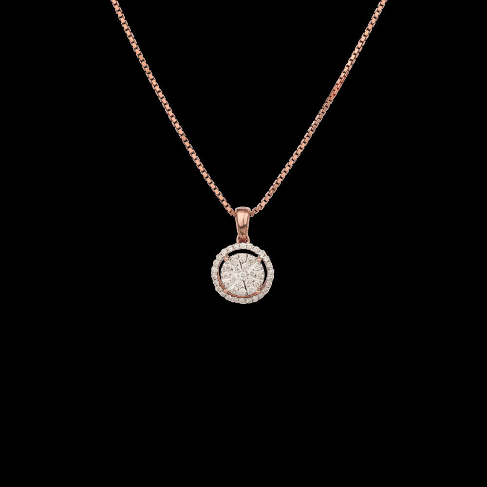 14K Rose Gold Diamond Pendant - 0.19ct SI-IJ