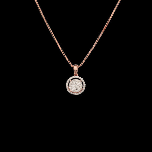 14K Rose Gold Diamond Pendant - 0.19ct SI-IJ