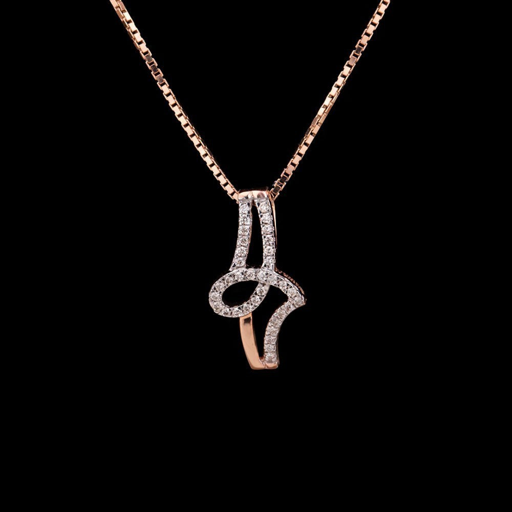 14K Rose Gold Diamond Pendant - 0.1ct SI-IJ