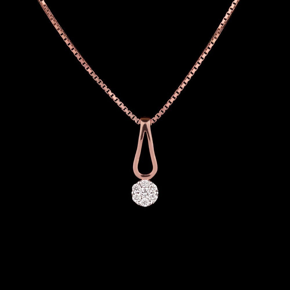 14K Rose Gold Diamond Pendant - 0.11ct VS-GH