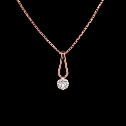 14K Rose Gold Diamond Pendant - 0.11ct VS-GH
