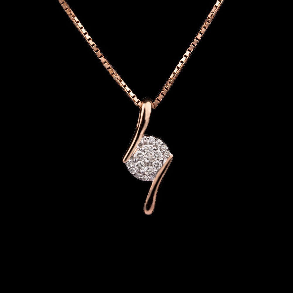 14K Rose Gold Diamond Pendant - 0.15ct SI-IJ