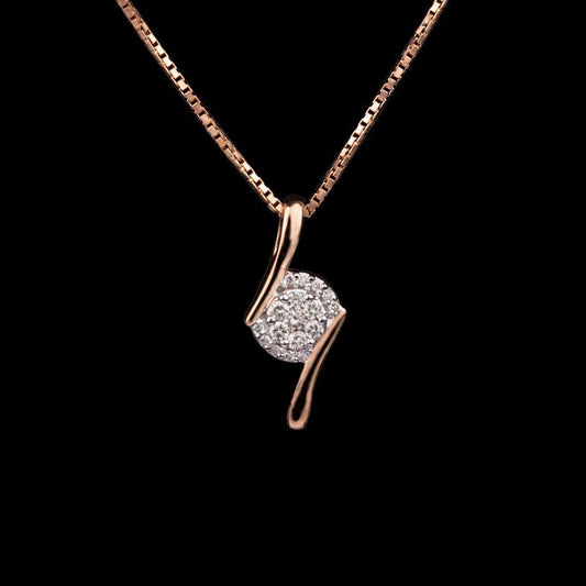 14K Rose Gold Diamond Pendant - 0.15ct SI-IJ
