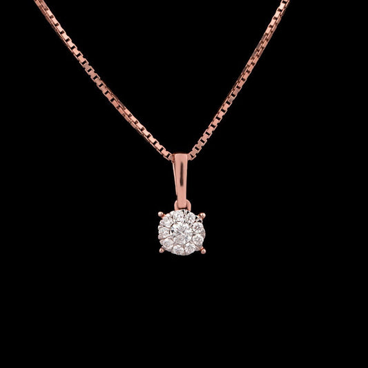 14K Rose Gold Diamond Pendant - 0.13ct VS-FG