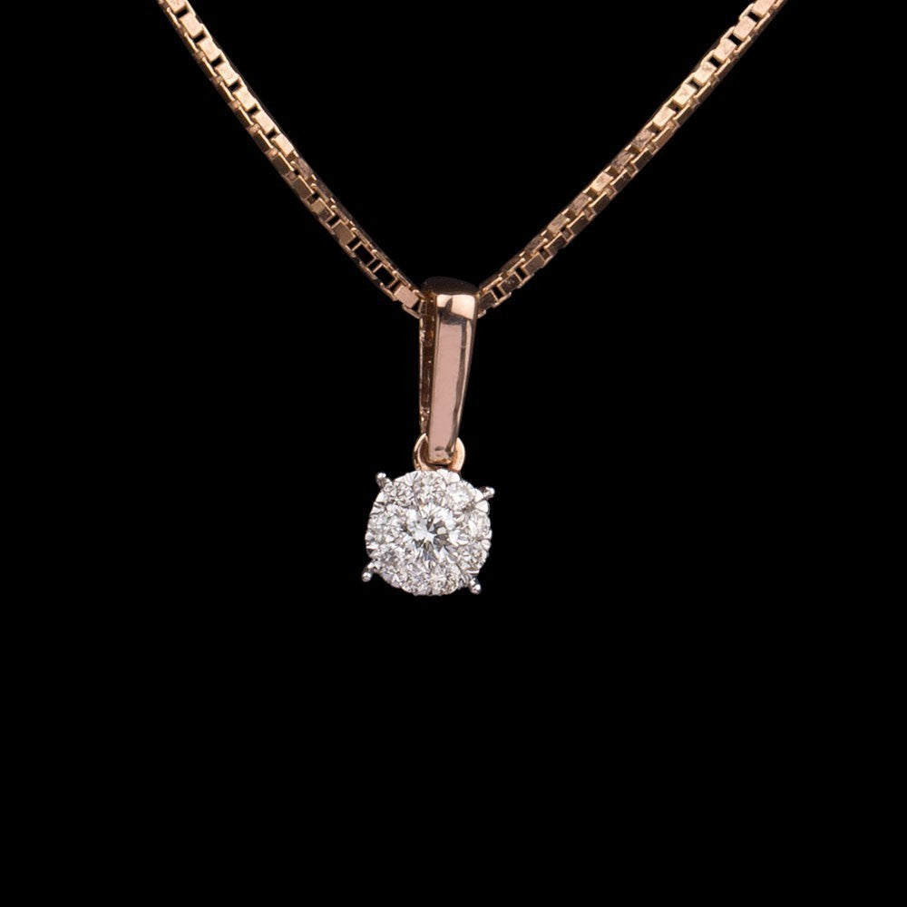 14K Rose Gold Diamond Pendant - 0.09ct SI-IJ