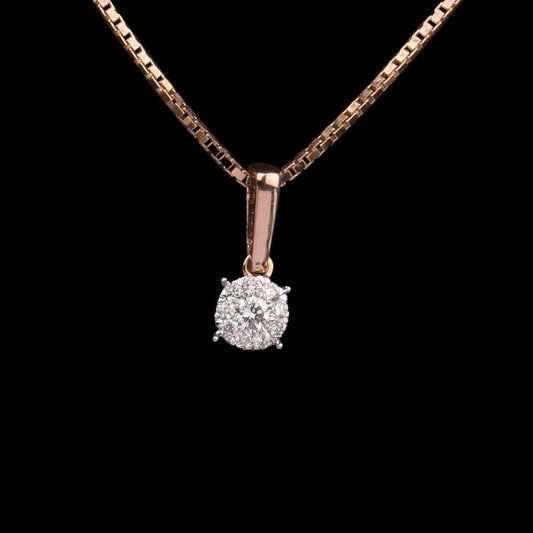 14K Rose Gold Diamond Pendant - 0.09ct SI-IJ