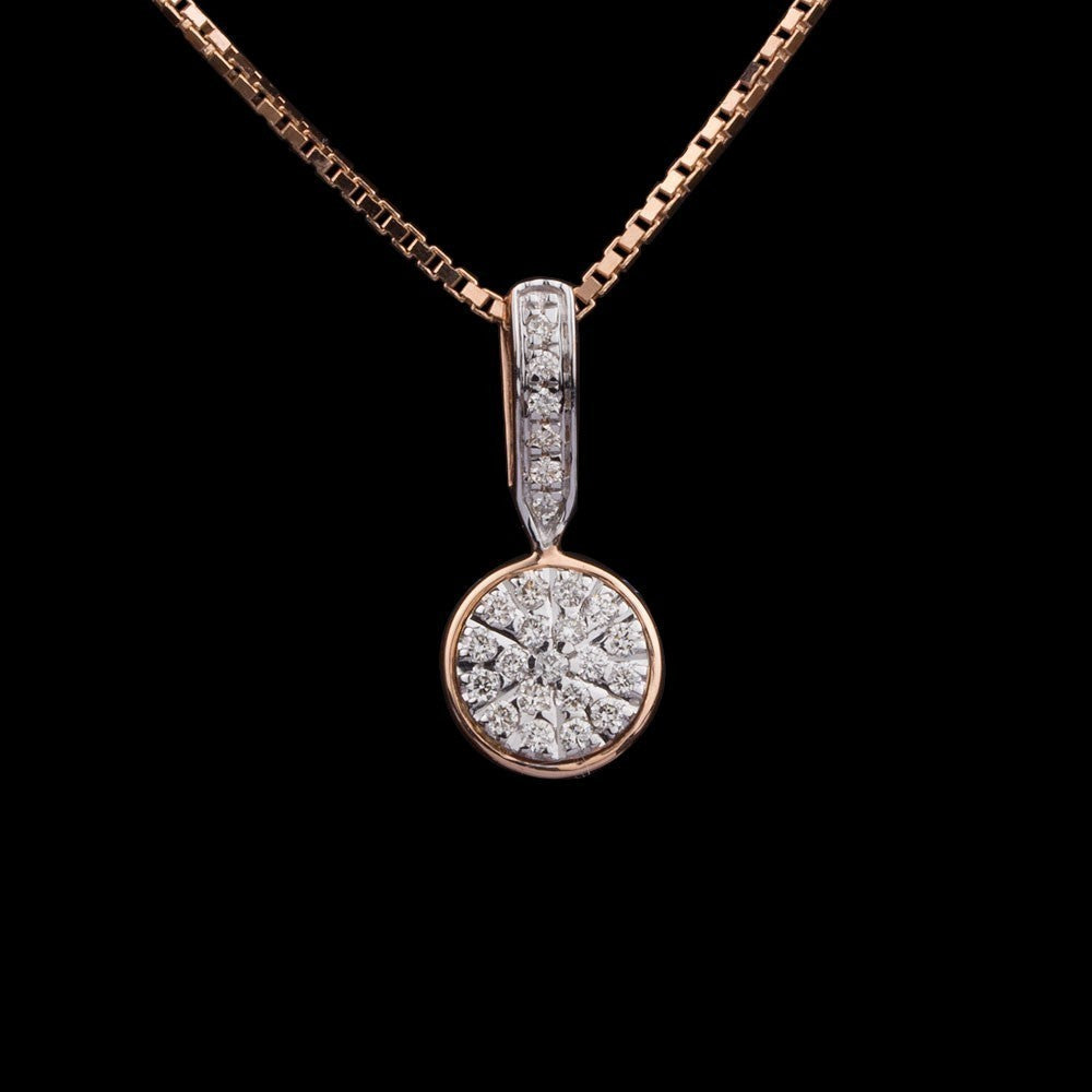 14K Rose Gold Diamond Pendant - 0.12ct SI-IJ