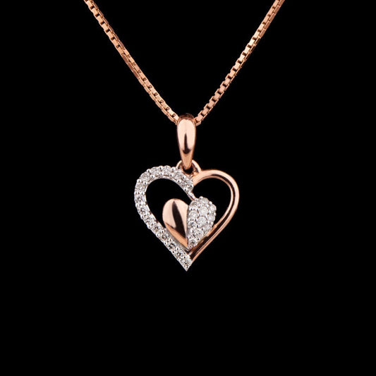 14K Rose Gold Diamond Pendant - 0.14ct SI-IJ