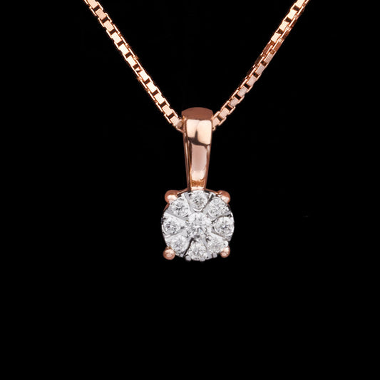 14K Rose Gold Diamond Pendant - 0.04ct SI-IJ