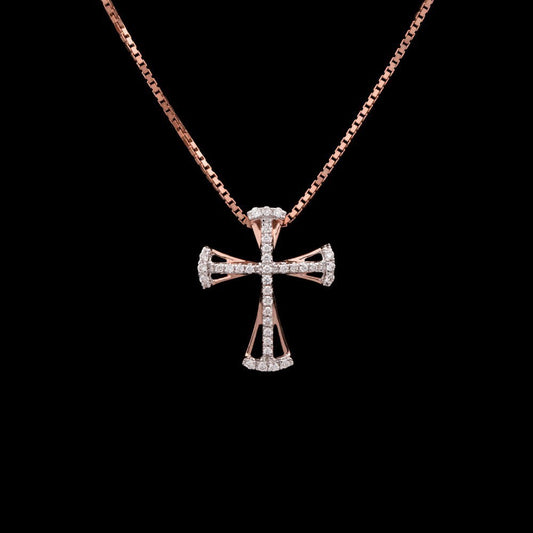 14K Rose Gold Diamond Pendant - 0.13ct SI-IJ
