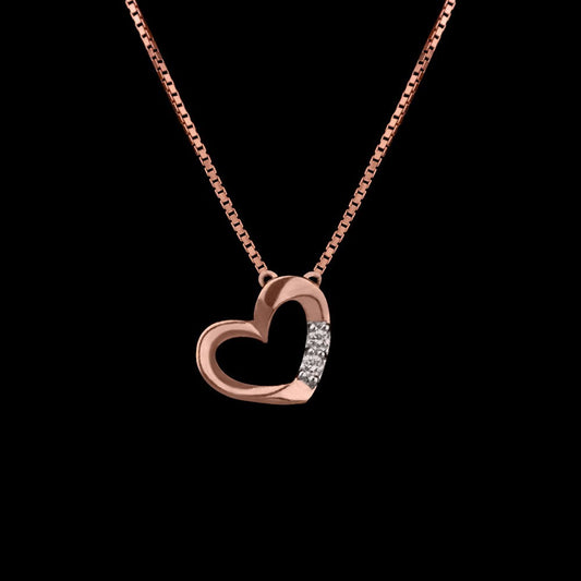 14K Rose Gold Diamond Pendant - 0.02ct VS-GH