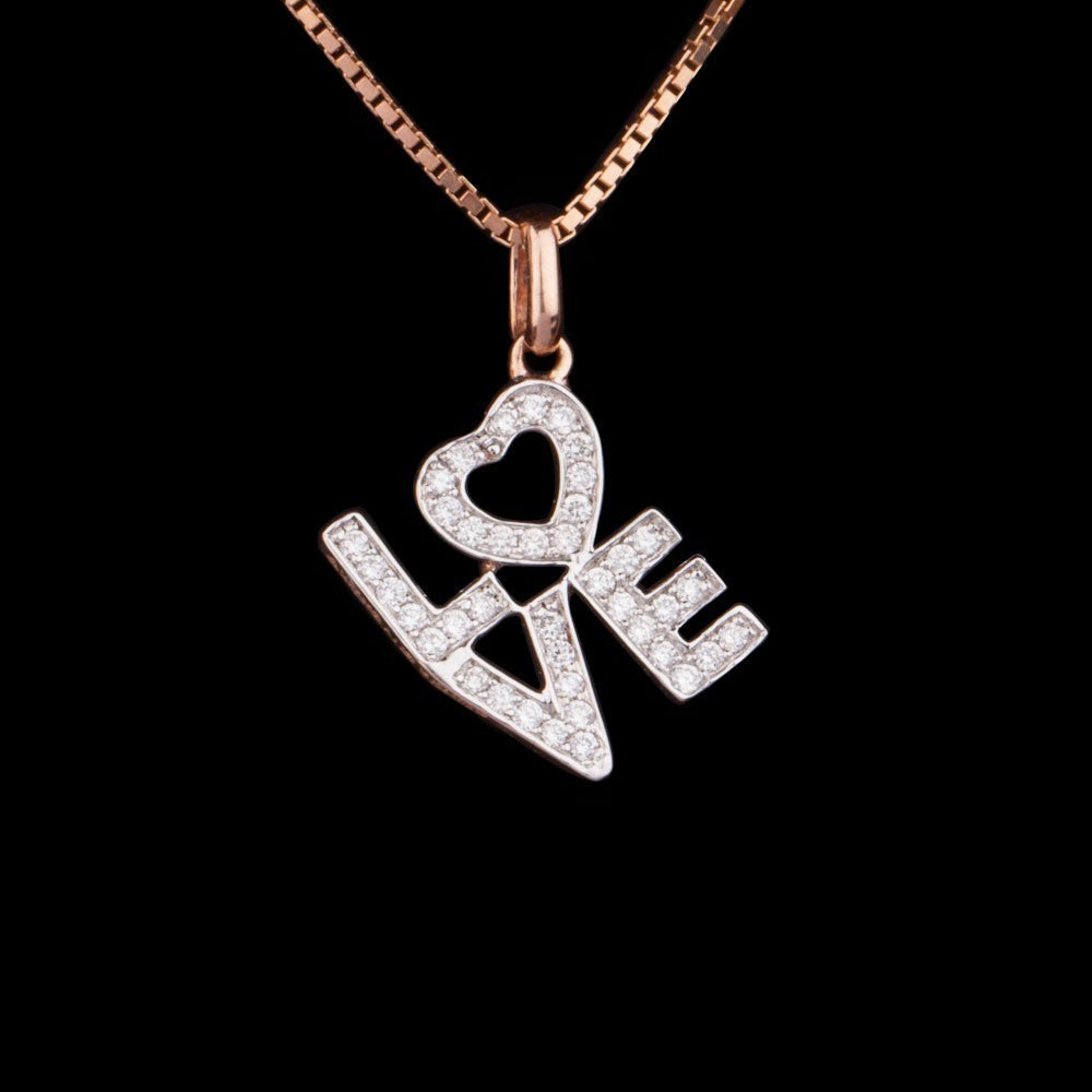 14K Rose Gold Diamond Pendant - 0.18ct VS-GH
