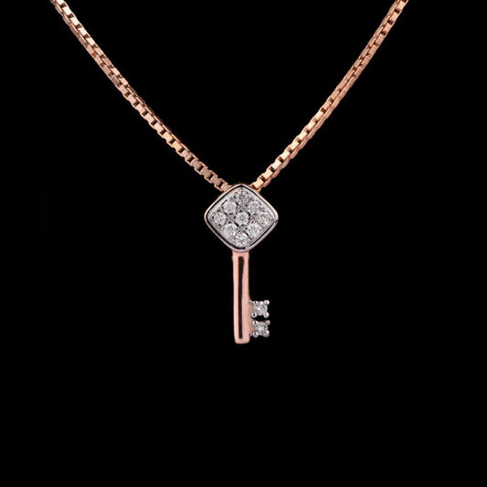 14K Rose Gold Diamond Pendant - 0.05ct SI-IJ