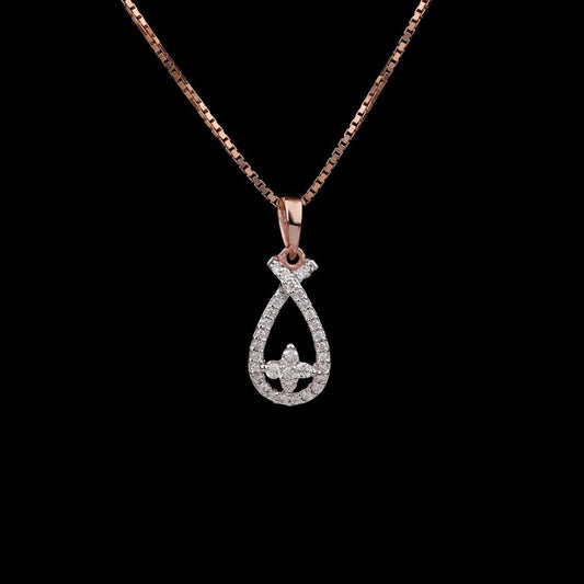 14K Rose Gold Diamond Pendant - 0.17ct VVS-VS-GH