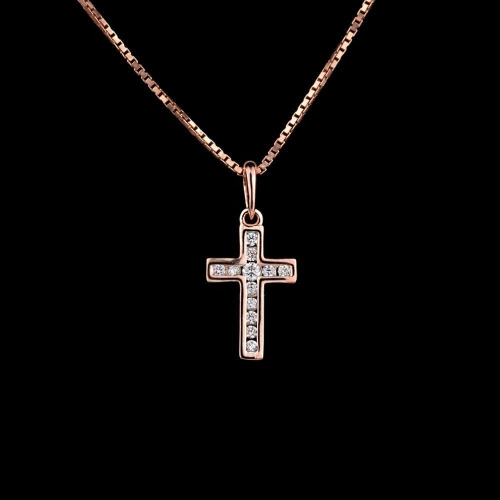 14K Rose Gold Diamond Pendant - 0.11ct SI-IJ