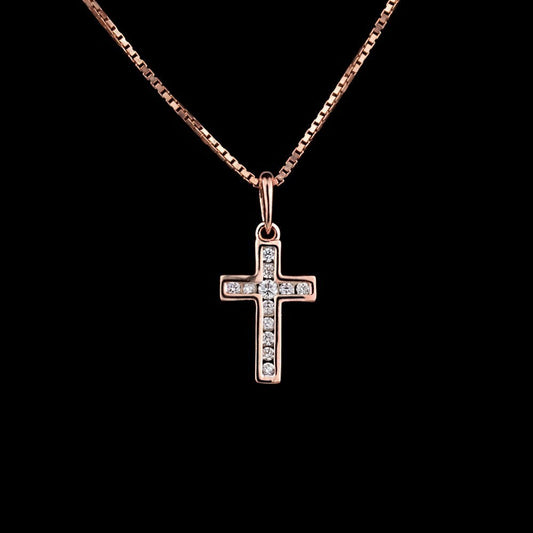 14K Rose Gold Diamond Pendant - 0.11ct SI-IJ